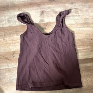 Women's Sleeveless Ribbed Top - Dark Brown
